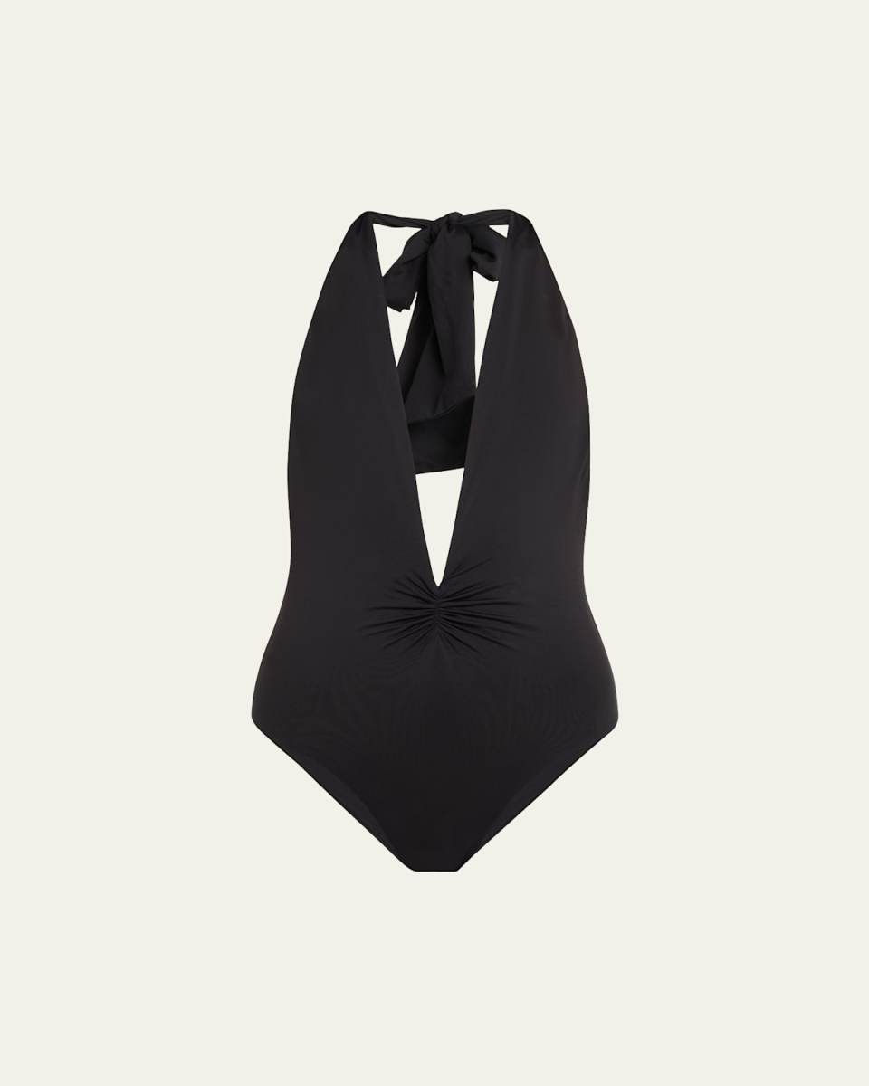 Arinella Backless Plunge One-Piece Swimsuit